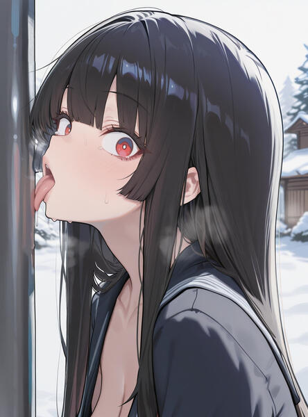 licking iron pole